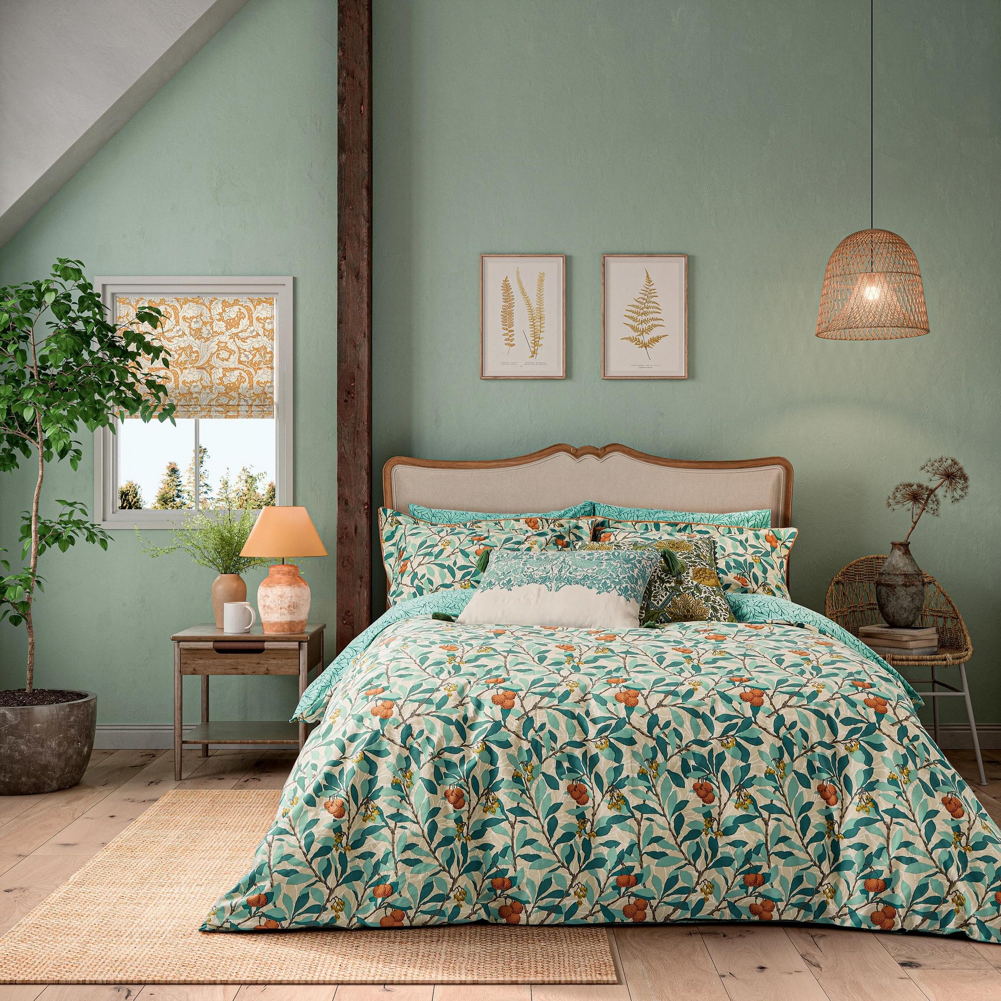 Abrutus Duvet Cover And Pillowcase By Morris Co In Turquoise Blue